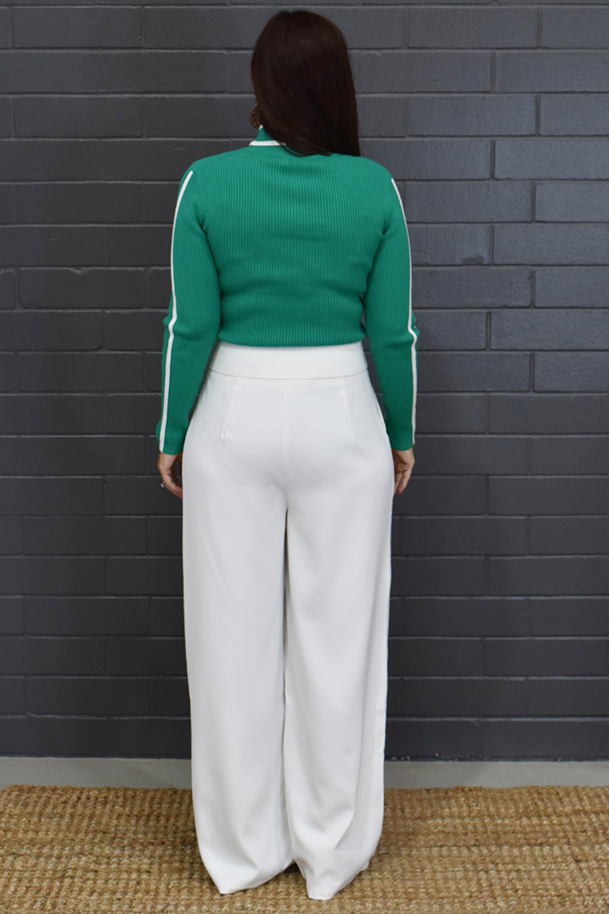 Avery Wide Leg Pants - White